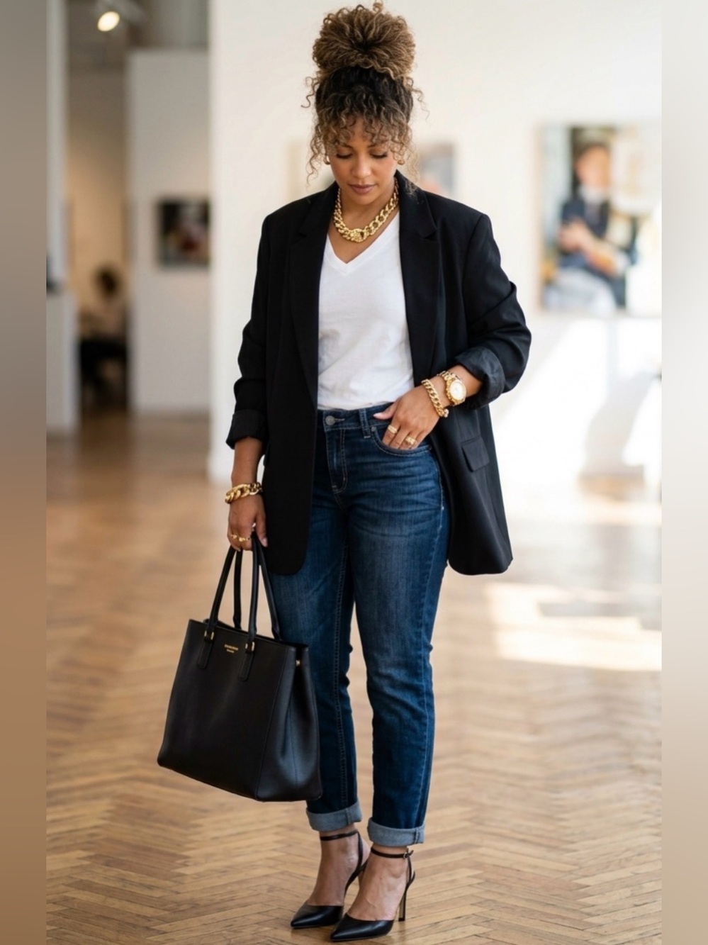Silver Jeans Indigo Blue Skinny Jeans with Rolled Cuffs